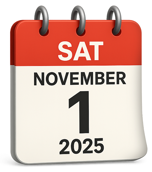 Saturday, November 1, 2025